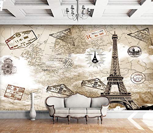 JFSZSD Papel Pintado Piedras 3D Torre eiffel Fotomurales Muro alquería Sala Living Dormitorio Oficina 200CMx175CM