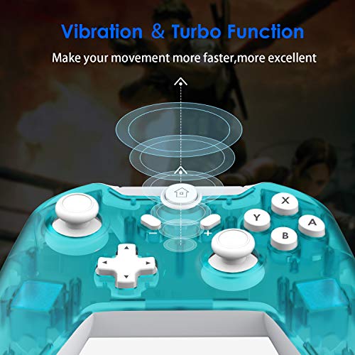 JFUNE Mando Inalámbrico para Nintendo Switch, Pro Controlador Wireless Switch Gamepad, 6-Axis Gyro Dual Motor Switch Controller- Nueva versión 2019 (Verde)