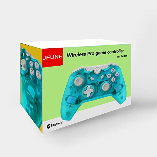 JFUNE Mando Inalámbrico para Nintendo Switch, Pro Controlador Wireless Switch Gamepad, 6-Axis Gyro Dual Motor Switch Controller- Nueva versión 2019 (Verde)