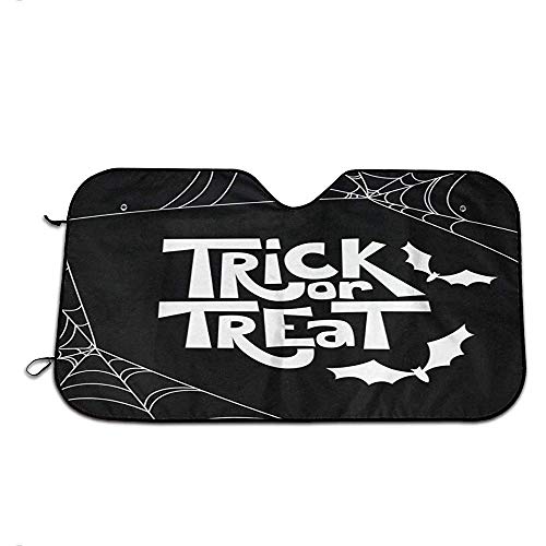 J.HAN Car Sun Shades Flying Bat Spiderweb Trick Or Treat Sombrilla Parasol para Máxima Protección contra Rayos UV Y Protección Solar Plegable para Sombrilla Parabrisas