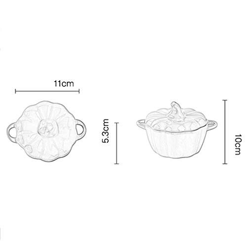 JIAJU Vegetales de Calabaza de colección de cerámica Soup Bowl con Tapa con Tapa Gres Cosecha Plato de Sopa de Calabaza con Asas sopera de Porcelana Fina Caja de Calabaza