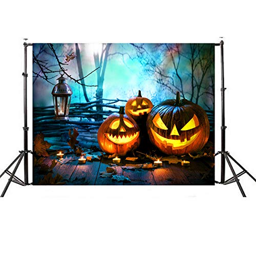 JiaMeng Decoración del hogar Fondos de Halloween Calabaza Vinilo 5x3FT Fondo de fotografía de Fondo de la Linterna