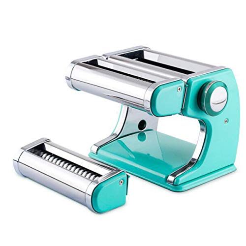 JIAYOUA Máquina De Las Pastas, Los Pequeños Fabricantes De Pasta, Acero Inoxidable, 2 En 1, Cian