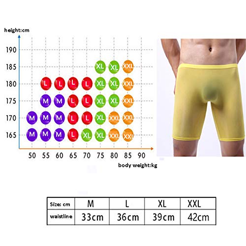 JIER Calzoncillos Boxer Calzoncillos Boxer Ropa Interior de Secado rápido para Hombres sin Costuras Calzoncillos Deportivos de Seda de Hielo Hipster Calzoncillos Delgados 3 PCS (Amarillo,Large)