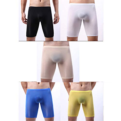 JIER Calzoncillos Boxer Calzoncillos Boxer Ropa Interior de Secado rápido para Hombres sin Costuras Calzoncillos Deportivos de Seda de Hielo Hipster Calzoncillos Delgados 3 PCS (Amarillo,Large)