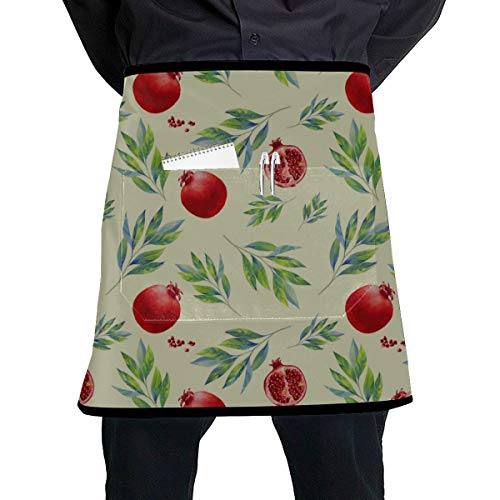 JINCAII Delantal de Camarera con Estampado Estilo de Vida Saludable o Dieta Delantal de Cintura para niña con Bolsillo Grande Unisex para Cocina Elaboración Dibujo de Barbacoa