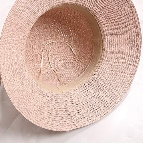 JINRONG Sombrero Femenino De Verano Pequeño Sin Fermentar Flores De ala Ancha Shuck Shading del Sombrero De La Playa De Protección Solar Minimalista Viajes (Color : Pink)