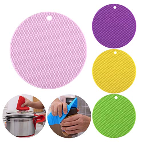 JJYHEHOT Salvamanteles de Silicona para Mesa Juego de 6 Silicone Titular de la Olla para Resistentes al Calor Sostenedor de Pote de Silicona Antideslizante