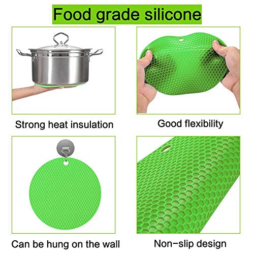 JJYHEHOT Salvamanteles de Silicona para Mesa Juego de 6 Silicone Titular de la Olla para Resistentes al Calor Sostenedor de Pote de Silicona Antideslizante