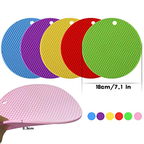 JJYHEHOT Salvamanteles de Silicona para Mesa Juego de 6 Silicone Titular de la Olla para Resistentes al Calor Sostenedor de Pote de Silicona Antideslizante