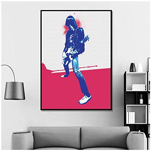 Johnny Ramone Music Poster Hip Hop Rap Music Band Star Poster Wall Art Painting Room Decoración para el hogar Canvas Print-23x32 pulgadas Sin marco