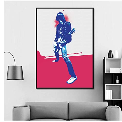 Johnny Ramone Music Poster Hip Hop Rap Music Band Star Poster Wall Art Painting Room Decoración para el hogar Canvas Print-50x70cm Sin marco