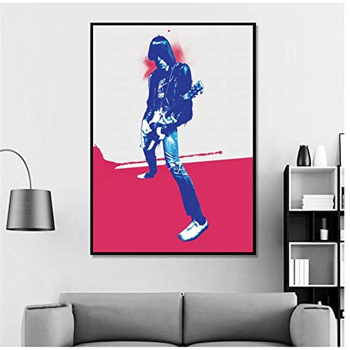 Johnny Ramone Music Poster Hip Hop Rap Music Band Star Poster Wall Art Painting Room Decoración para el hogar Impresión en lienzo -50x70cmx1pcs -Sin marco