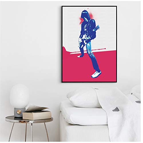 Johnny Ramone Music Poster Hip Hop Rap Music Band Star Poster Wall Art Painting Room Decoración para el hogar Impresión en lienzo -50x70cmx1pcs -Sin marco