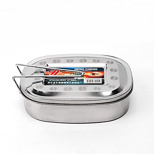 Joyfeel Buy - Fiambrera rectangular de acero inoxidable a prueba de fugas, respetuosa con el medio ambiente Bento Box contenedor de almacenamiento de alimentos 15 * 11 * 5CM M