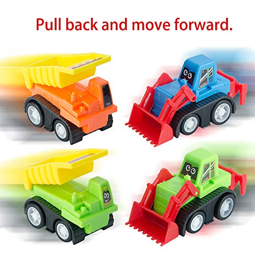 JOYIN 12 Pcs Huevos de Pascua Juguete Rellenos de Mini Juguetes Coches Camión Vehículo de Construcción Carrier Truck para Niños