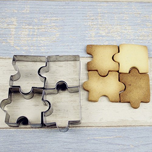 joyliveCY Acero Inoxidable Puzzle Compatible Conma Cookie Cutter Fondant Molde decoración de Pasteles Herramienta