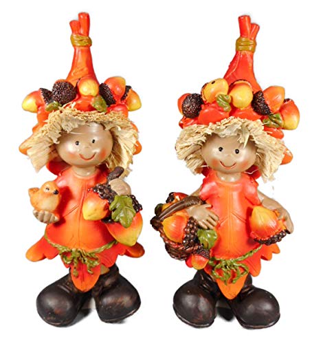 Juego de 2 Otoño Nogal Frutas Niños por 14 x 6 cm pájaro Otoño Figura Decorativa gcg 0610 B