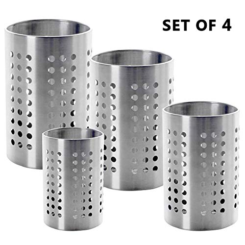 Juego de 4 soportes para cubiertos de acero inoxidable, estantes para utensilios, carrito para cuchillería/utensilio de magnetizador - 5", 4.5", 4", 3.5