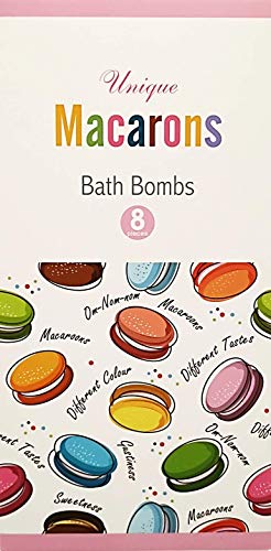 Juego de 8 bombas de baño de Macarons de Unique, como regalo para mujeres, en elegante caja de regalo, con fórmula especial para más espuma