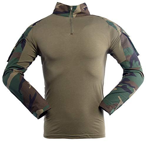 Juego de camiseta y pantalones tácticos de combate para hombre, manga larga, de ripstop, uniforme militar de caza multicam, Comando Supremo de Submarinos y Bosques, para Airsoft