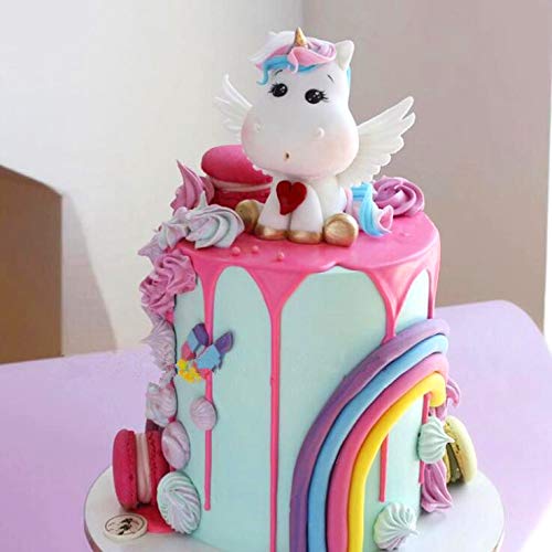 Juego de decoración para tarta con diseño de unicornio dorado, incluye cuerno de unicornio, orejas y pestañas Unicorn Figure