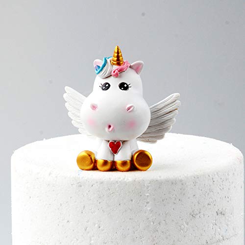 Juego de decoración para tarta con diseño de unicornio dorado, incluye cuerno de unicornio, orejas y pestañas Unicorn Figure