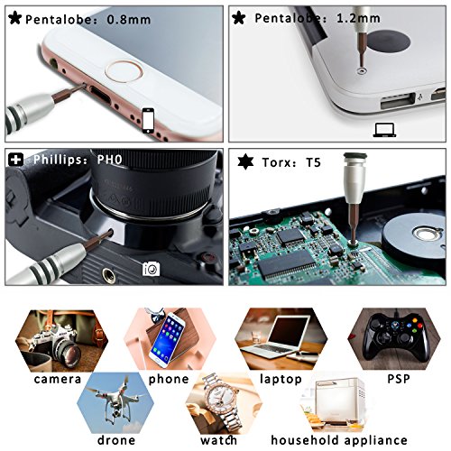 Juego de Destornilladores, 60 en 1 S2 Acero Destornilladores Precisión, Kit Destornilladores Precision con 56 Bits, Smartphone, PC, iPhone, Ordenador, macbook, iPad, Tableta,Otros electrónicos