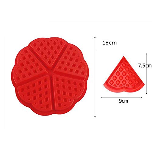 Juego de moldes de silicona para gofres, bandeja antiadherente para hornear con 6 cavidades, moldes de silicona para hornear gofres resistentes al calor para tartas, galletas, bagels