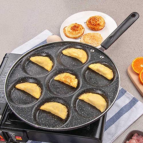 Juego De Sartenes Antiadherentes SartéN Con Tapa Pancake Steak Pan Cocinar Huevo JamóN Sartenes Breakfast Maker Kitchen Wok (Color: Negro)