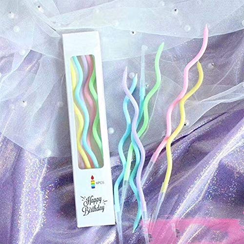 Juego de velas de cumpleaños Twisty,5 cajas (6 piezas/caja),velas de espiral rizadas,para tarta de cumpleaños,velas largas y finas,para fiestas,bodas y decoración de tartas de cumpleaños (30 unidades)