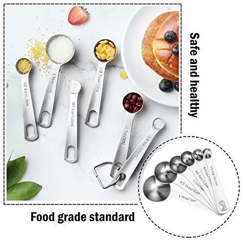 Juegos de Cucharas Medidoras, Taza de Medición, Acero Inoxidable Cucharas Medidoras y Regla de Medición, para Medir Líquidos y Los Ingredientes Secos para Cocina y Hogar