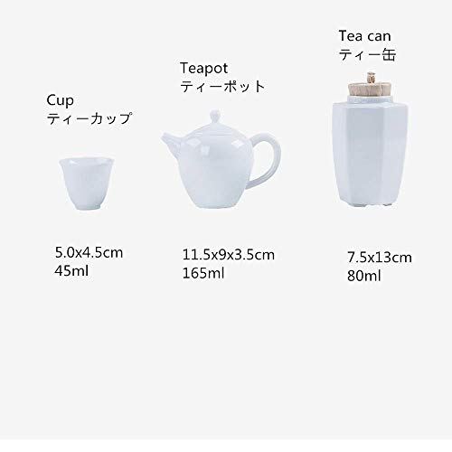 Juegos de té Juego pequeño de Porcelana Azul y Blanca Tetera de Belleza Simple de Estilo japonés Cuatro Tazas Blanco Puro para el hogar Juego de té de la Tarde para el hogar (Tamaño: Gratis)