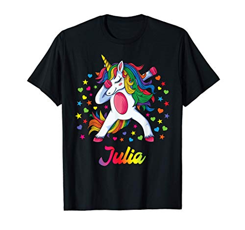 Julia Nombre Personalizado Regalo Cumpleaños Unicornio Camiseta