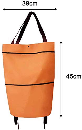 Juntful Bolsas de la Compra Mujer Plegable Bolsa Reutilizable Eco Grande Unisex Tela No Tejido Hombro Bolsas Tote Comestibles Bolsas de Tela Bolsa - Naranja