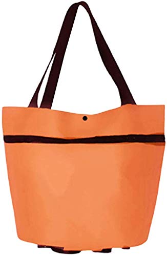 Juntful Bolsas de la Compra Mujer Plegable Bolsa Reutilizable Eco Grande Unisex Tela No Tejido Hombro Bolsas Tote Comestibles Bolsas de Tela Bolsa - Naranja