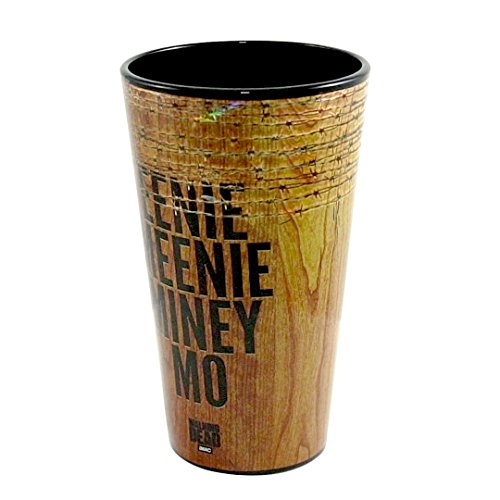 Just Funky - Vaso de pinta con textura, diseño de Amc The Walking Dead EENIE MEENIE MINEY MO de madera, 16 onzas