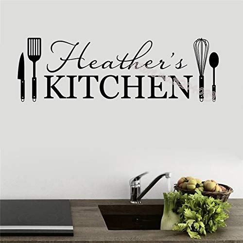 JXFM Nombre Personalizado Personalizado Cocina Etiqueta de la Pared Restaurante Cuchillo Pala batidor de Huevos Cuchara Utensilios de Cocina decoración de la Pared calcomanía93x30cm