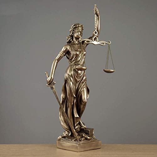 JY&WIN Lady Justice Statue - Diosa Griega Romana de la Justicia Escultura de Resina Estatuilla de Adornos artísticos Estatuilla para decoración del hogar-Bronce 43x23x92cm (17x9x36 Pulgadas)