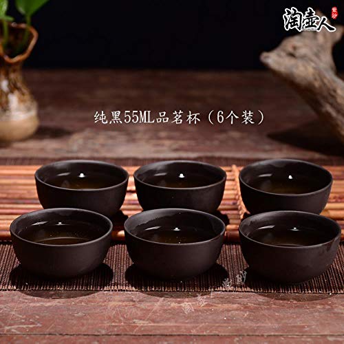 K-ONE 6 Piezas/Lote Tazas de té de Arcilla púrpura Juego de té de cerámica Retro Taza Individual Sopera de Juego de té Juego de té de Regalo de Negocios, 6 Piezas Un Lote 35 ml