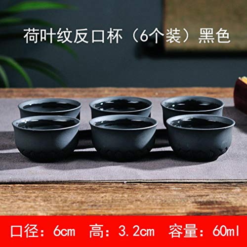 K-ONE 6 Piezas/Lote Tazas de té de Arcilla púrpura Juego de té de cerámica Retro Taza Individual Sopera de Juego de té Juego de té de Regalo de Negocios, 6 Piezas por Lote 60 ml