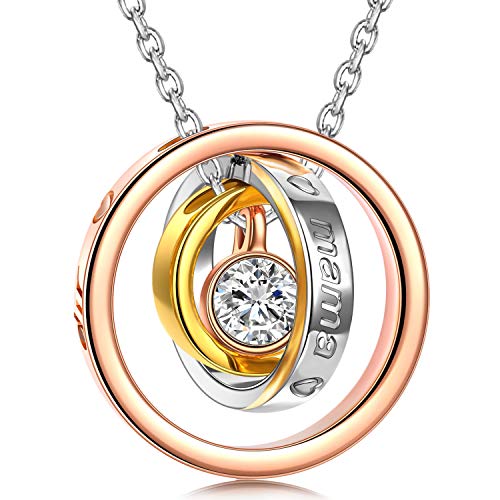 Kami Idea Regalos dia de la Madre Collares Mujer Joven Tous Mujer Joyeria Swarovski Cristal Oro Rosa Anillos Colgante Regalos para Mujer Mama Regalos de Aniversario Regalo Cumpleaños Mujer