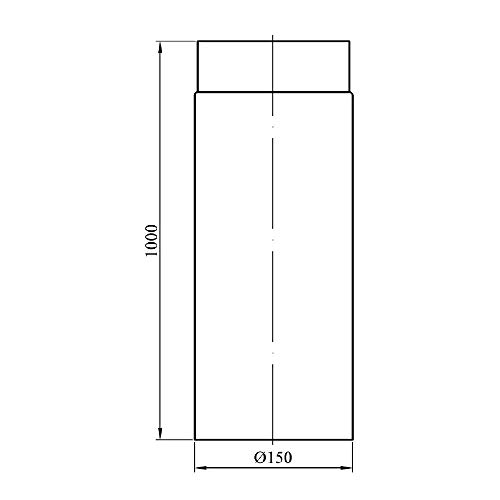 Kamino - Flam – Tubo para chimenea y estufa de leña, Tubo vitrificado –  acero resistente a altas temperaturas – Negro, Ø 150 mm/longitud 1000 mm