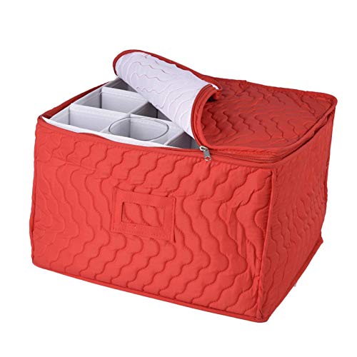 Kapokilly Cofre De Almacenamiento De Stemware, Bolsa De Almacenamiento De Copa 12 Divisores para Proteger Copas De Vino Copas De Flautas De Champán, Ideales para Transportar Copas De Vino.