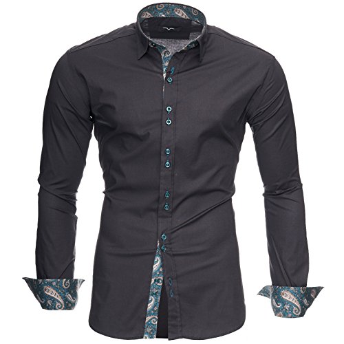 Kayhan Hombre Camisa Royal Paisley Grey (XL)