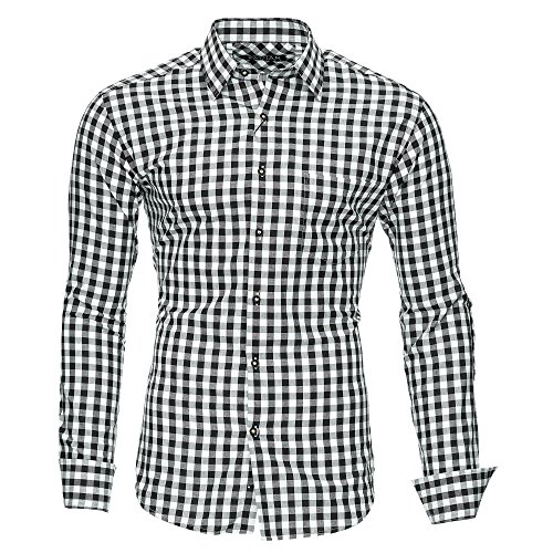 Kayhan Hombre Camisa Slim fit, Oktoberfest Black M