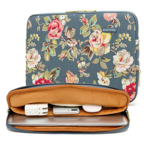 KAYOND jacinto de agua azul resistente al agua 11 "funda para portátil con bolsillo para 11" 11.6 "laptop case macbook air 11 case macbook 12 sleeve surface pro (11-11.6", jacinto de agua azul)