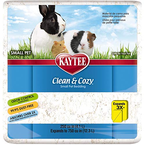 Kaytee Clean & Cozy, Sustrato de virutas de papel muy absorbente para roedores, 12.3 litros