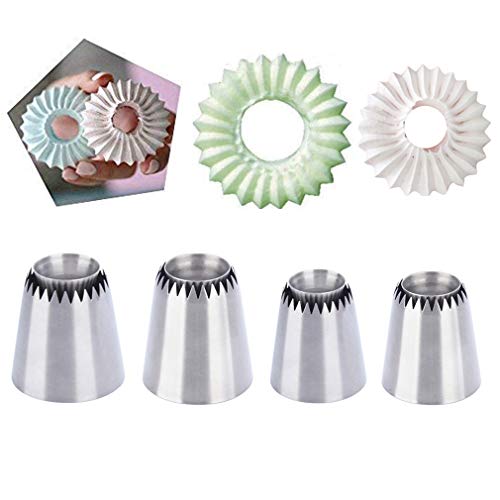 KBstore Ideal Grand Juego de 4 Puntas de Acero Inoxidable para glaseado de Galletas, Ideal para decoración de Cupcakes y Pasteles, N.º 10, 2