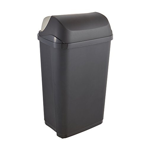 Keeeper Cubo de Basura con Tapa Deslizante, 50 l, Rasmus, Gris grafito